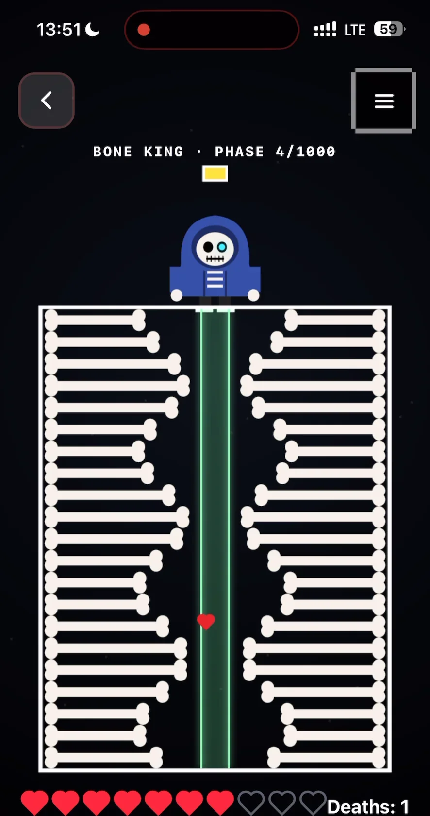 Bone Duel: a wall of bones closes in on the arena
