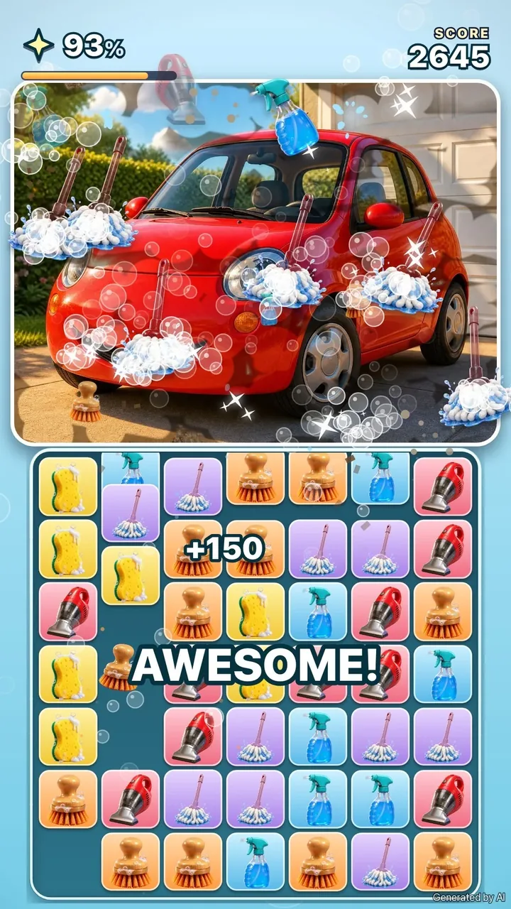 Illustration: the car almost spotless at 93%